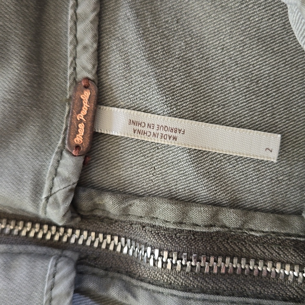 *3/$20* Free People Modern Femme Olive Green Stretch Denim Mini US 2 - Picture 4 of 8